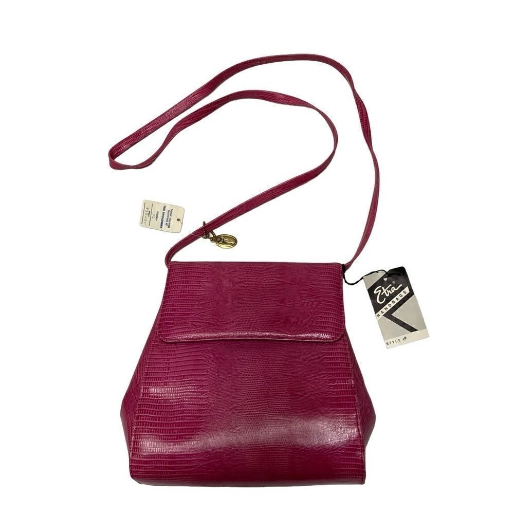 Vintage Etra pink embossed leather barbiecore Crossbody bag, New‎